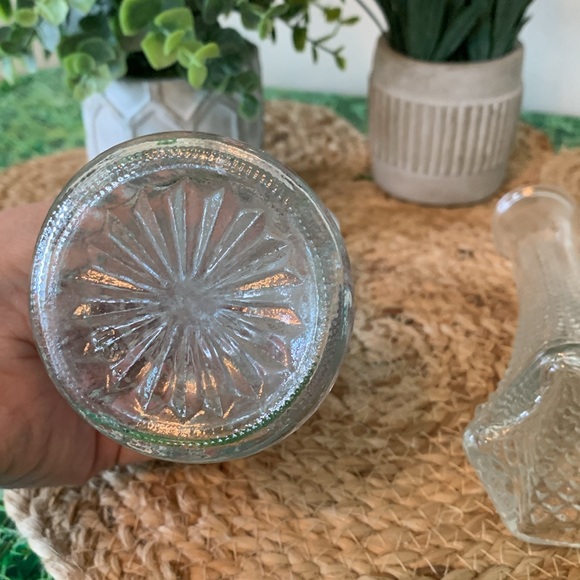 Vintage clear glass bud vase set, EUC - Picture 8 of 11